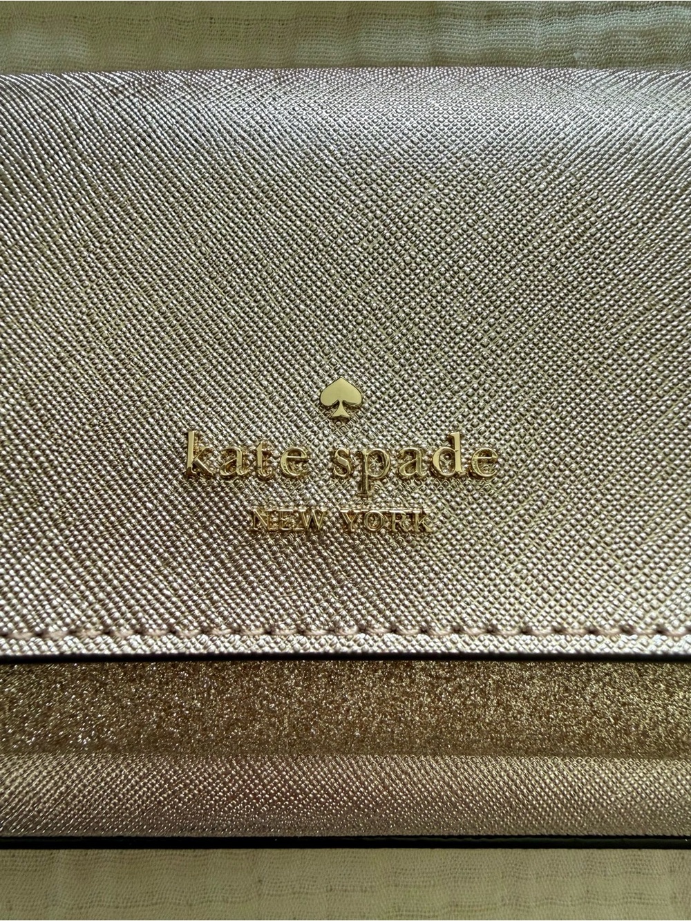 NWT Kate Spade Glimmer Boxed Crossbody Duo in Gold Glitter KE451 - Picture 5 of 11